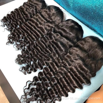 Transparent Lace Front Wig 100% Human Hair Wigs 13*4 Lace Raw Virgin Deep Wave Wig for Black Women.